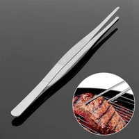 barbecue food tong stainless steel straight tweezer toothed home medical garden kitchen grilling bbq tools bbq accessories