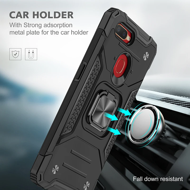For OPPO A5 A9 A31 2020 Case Shockproof Armor Stand Holder Magnetic Ring Phone Case For OPPO A3S A5 A5S A7 Back Cover images - 6