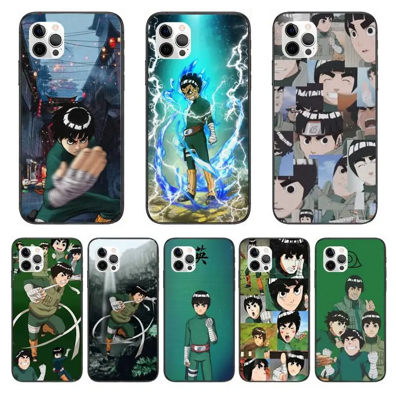 

Anime N-Naruto Rock Lee Phone Case For IPhone 11 12 13 Mini Pro XS Max 6 7 8 Plus 6S X XR Black Cover Shell