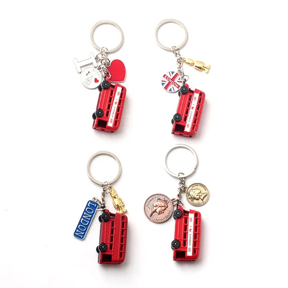 

3D Metal Keychain Cute London Tourist Bus Souvenir Magnetic keyring Craft Tourism gifts