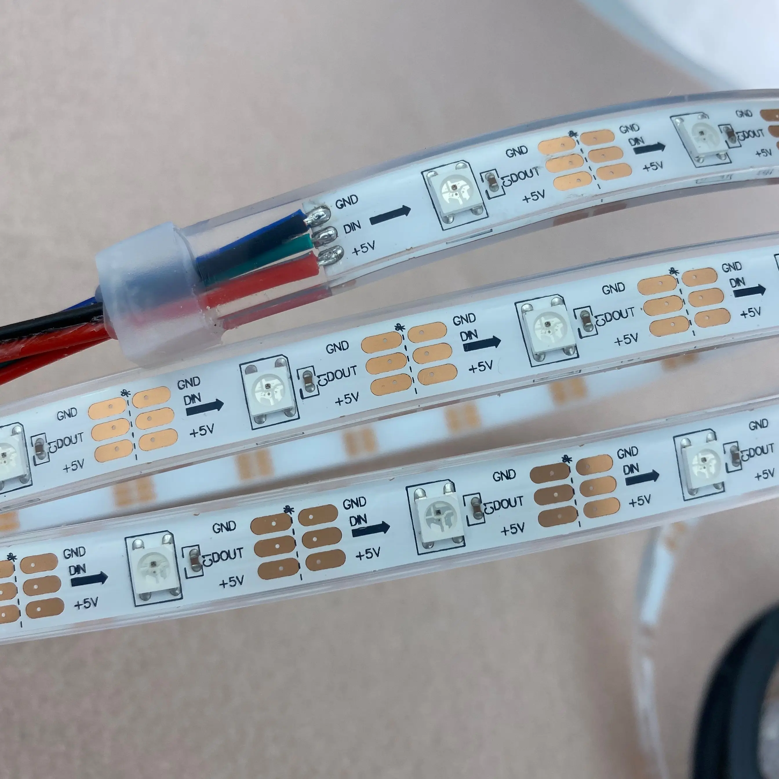Модифицируемая светодиодная Пиксельная лента 5 м DC5V WS2812B IP68 30 шт. WS2812B/m с пикселями