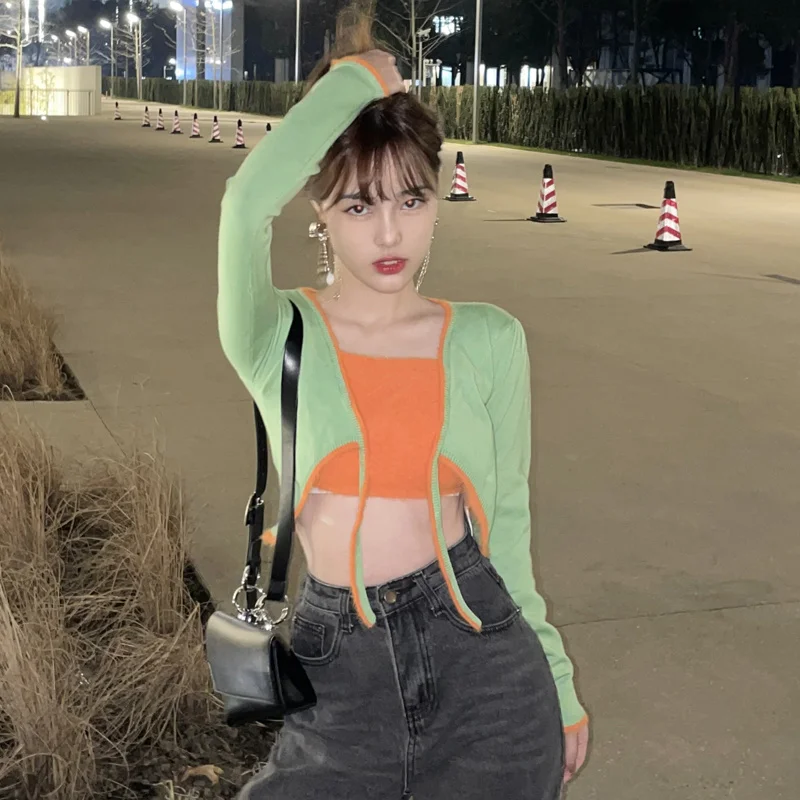 Кардиган Свитер мягкая ветровка корейское тонкое пальто короткий жилет для