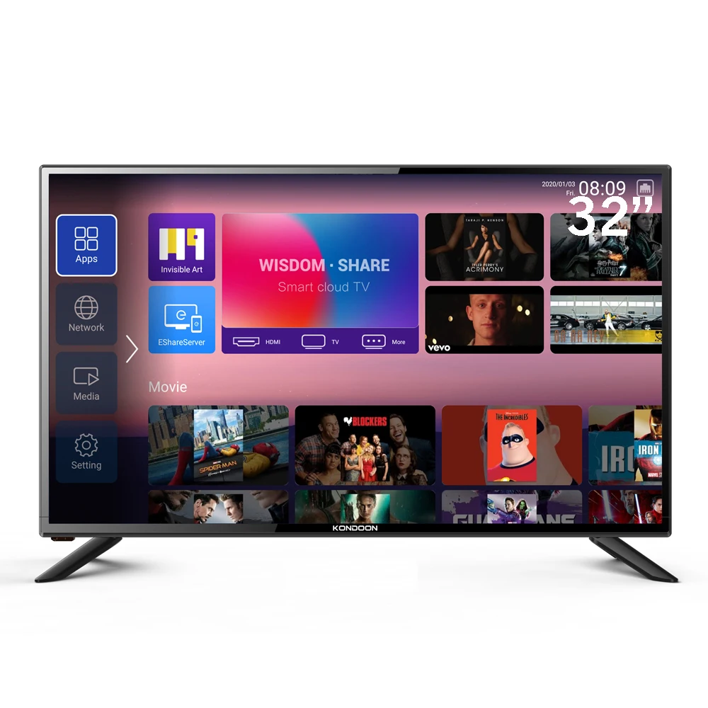 32 дюймовый LED Smart TV Android 9.0 Wi Fi FHD телевидение DVB T2/S2/C 1920*1080p Netflix YouTube Prime Video HDMI из