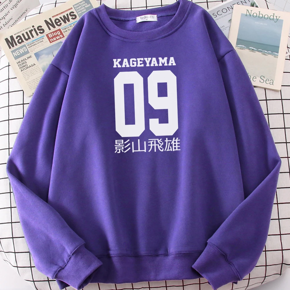 

Hot Sale Tobio Kageyama No.9 Letters Haikyuu Print Fleece Casual Pullover Men Hoodie Warm Brand Men'S Hoodies Large Size Hoody