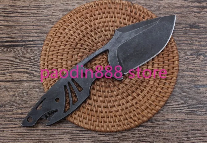 Маленький прямой нож с акулами 7CR13MOV фиксированное лезвие интегрированная