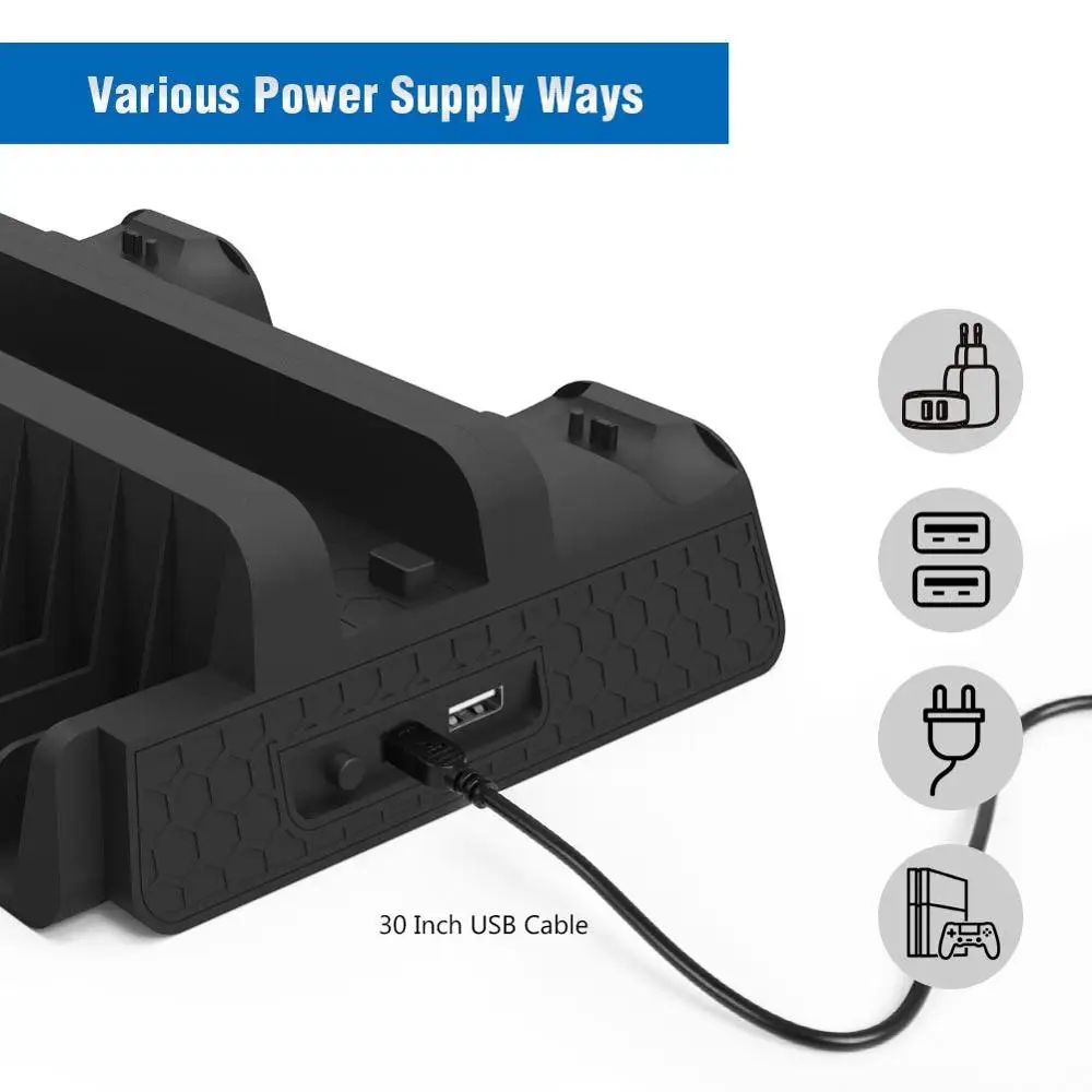 fast vertical cooling fan charging stand with 12 game card slots for ps4 slim ps4 pro regular ps4 controller game console free global shipping