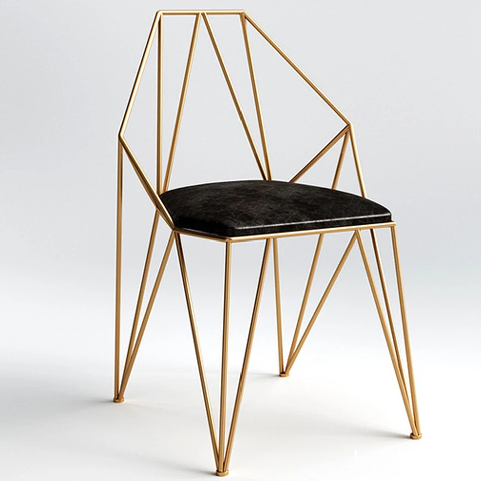 Современный простой индивидуальный обеденный барный стул Роскошный Золотой