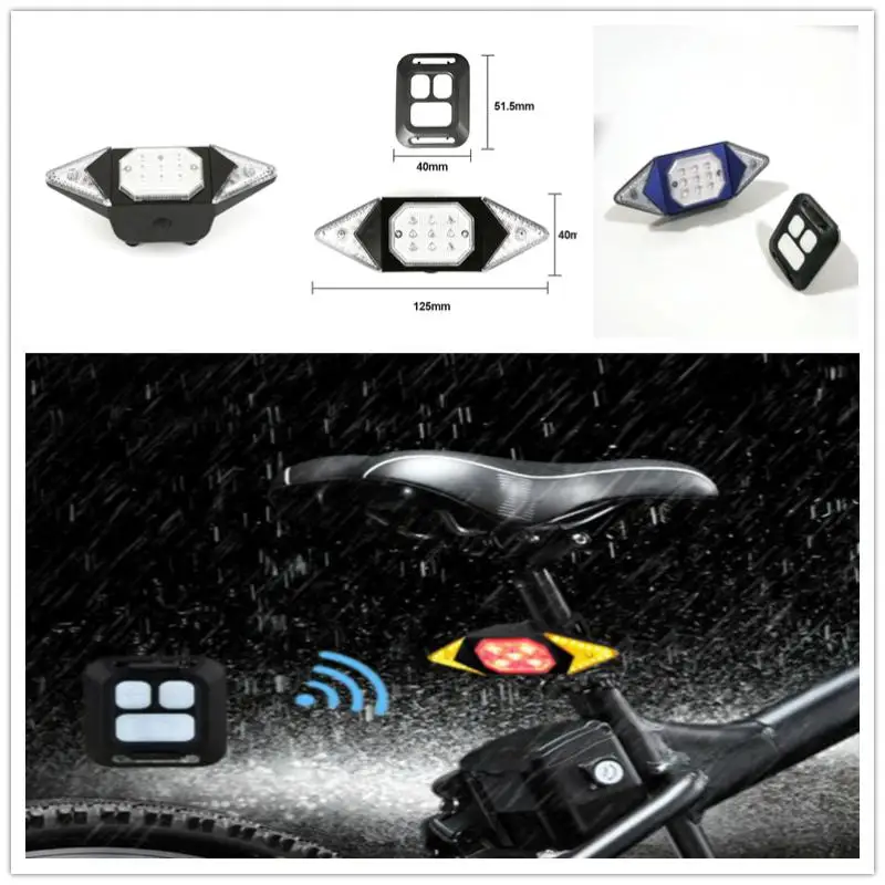 

Велосипед задний светильник светодиодный велосипедный пульт дистанционного Управление лазерный указатель поворота светильник USB индикат...