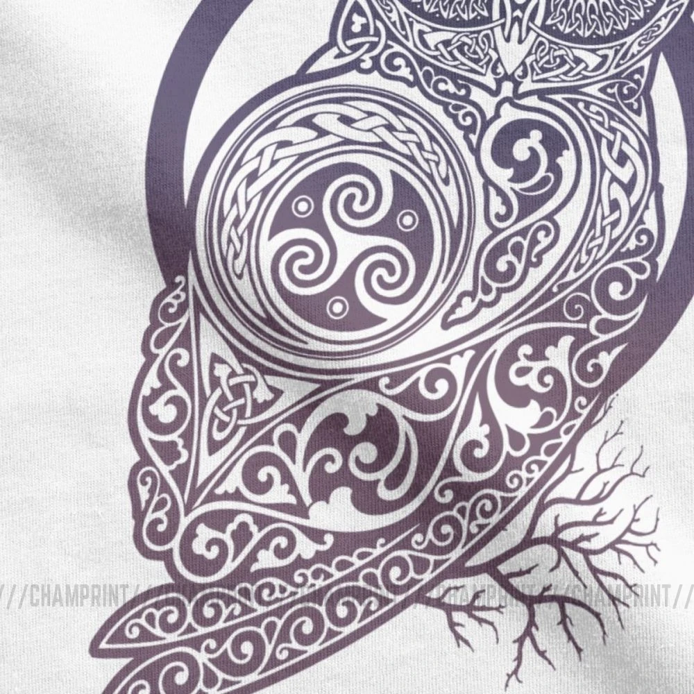 Футболка с кельтской совой викингом вальгаллой одином мужские классические топы