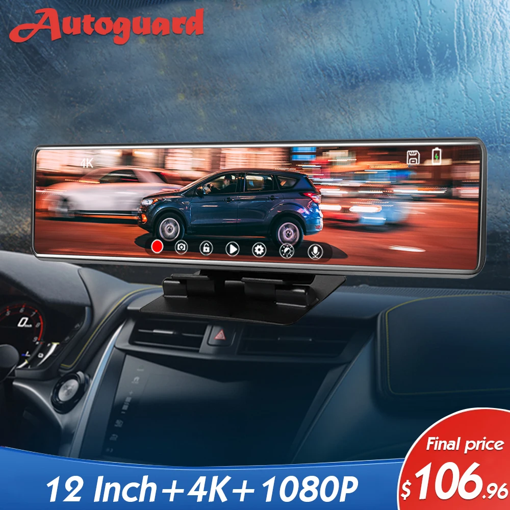 2160P Автомобильное зеркало заднего вида Автомобильный регистратор 4K Автомобильный видеорегистратор зеркало приборная панель автомобильный видеорегистратор Автомобильный видеорегистратор sCamera WiFi GPS видеорегистратор - изображение