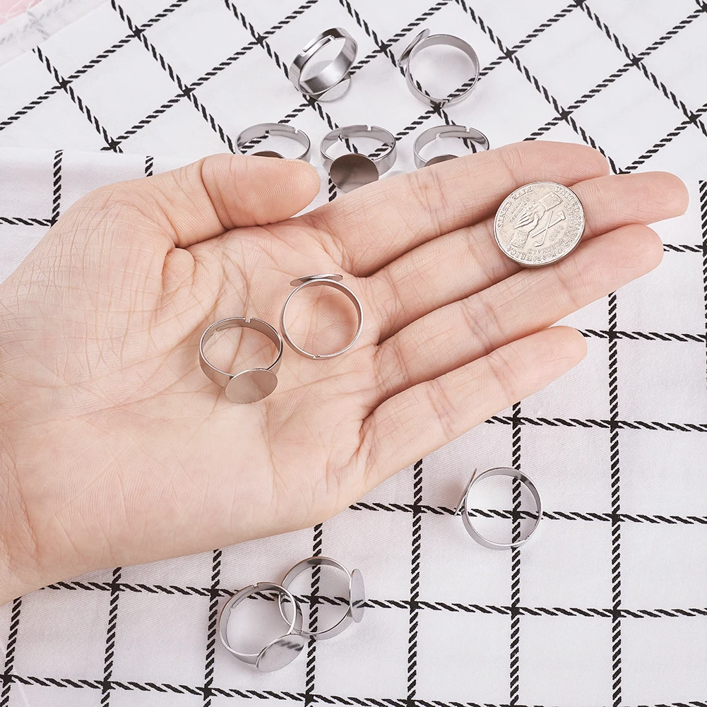 Регулируемые кольца из нержавеющей стали 304 50 шт. Размер 7 аксессуары с плоским