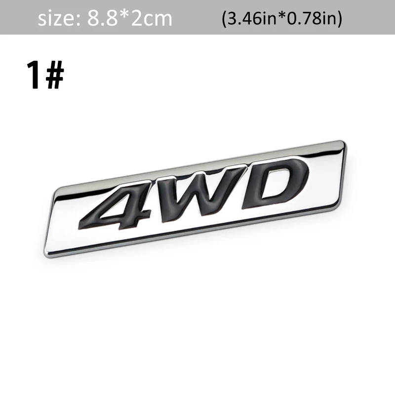 

1Pcs 3D Metal 4WD Car Side Rear Trunk Emblem Badge Sticker Decals for Universal Cars Moto Bike Decorative Accessories