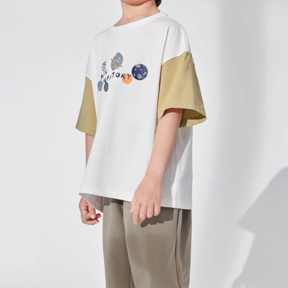 

Hollead Boy Girl Planet Print T-Shirts Casual Kids Short Sleeve Tee Baby Tshirt Girls Tops Children Clothes Pink White Khaki