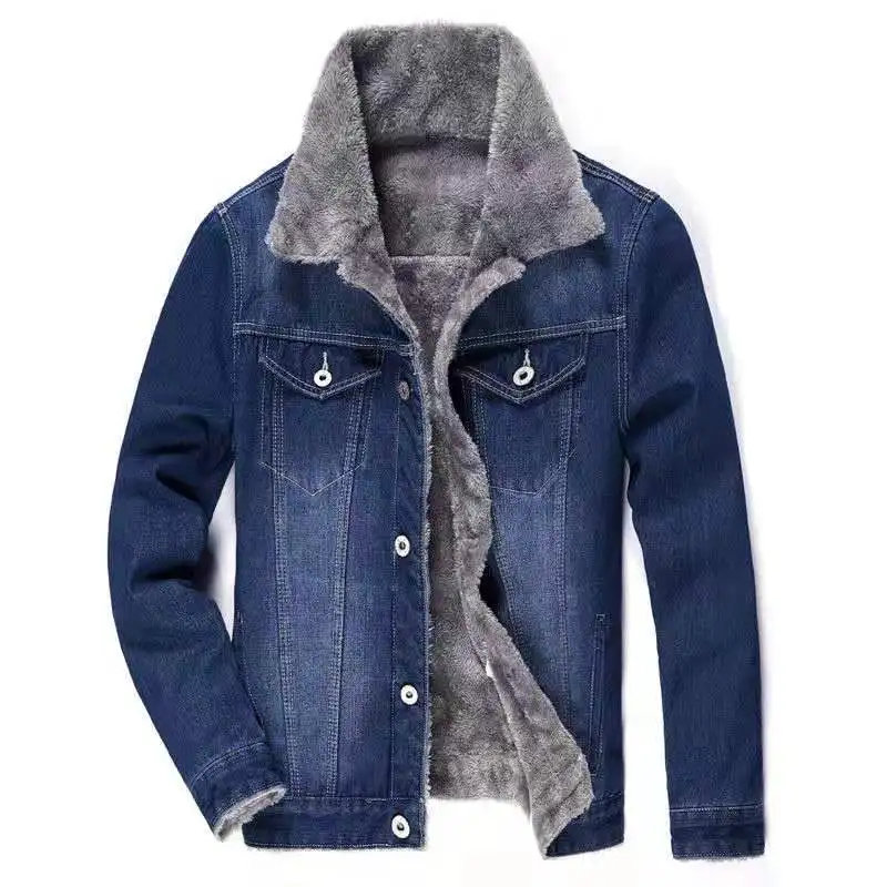 Idopy мужские зимние теплые джинсовые куртки и пальто для девочек с флисовой