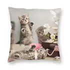 Скандинавский стиль, шотландские складные котята, наволочка для подушки, искусственная кошка, наволочка для дивана, квадратное искусственное покрытие, украшение для дома