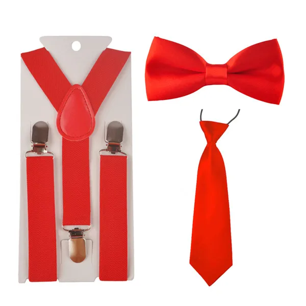 Модные подтяжки для маленьких мальчиков и девочек, регулируемые эластичные Y-Back подтяжки галстук бабочка+ Галстук Свадебный GHHtr0001 - Цвет: 02
