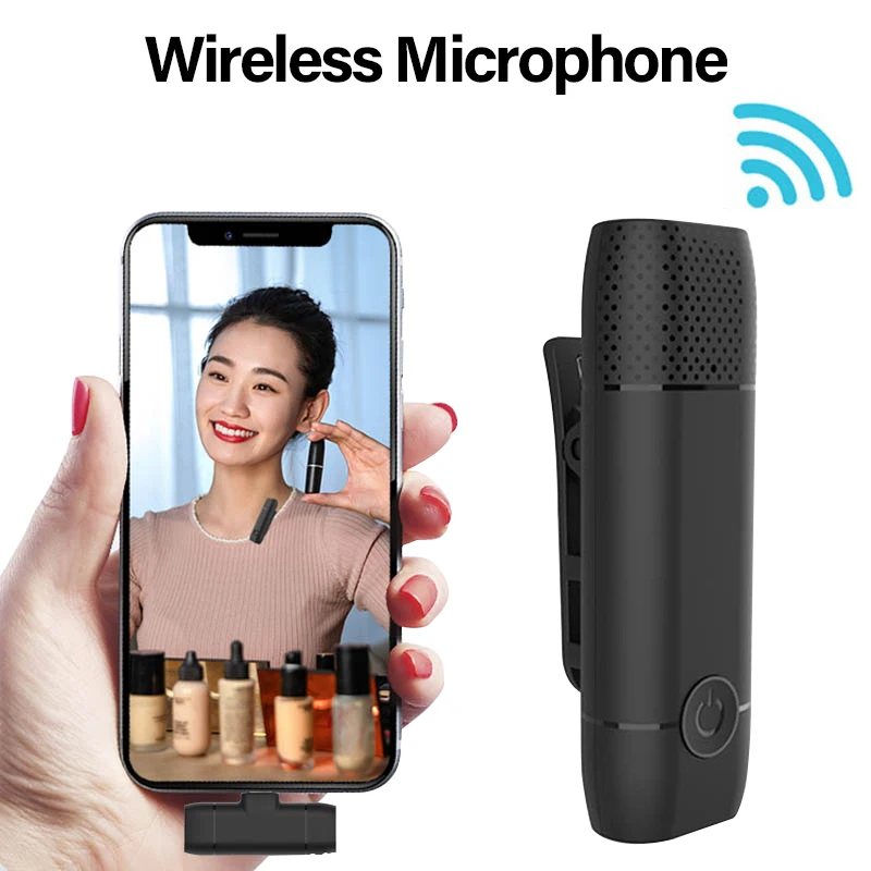 

Беспроводной портативный петличный микрофон, быстрое подключение, для iPhone, Android, планшетов, мобильных телефонов, прямых трансляций, звукоза...