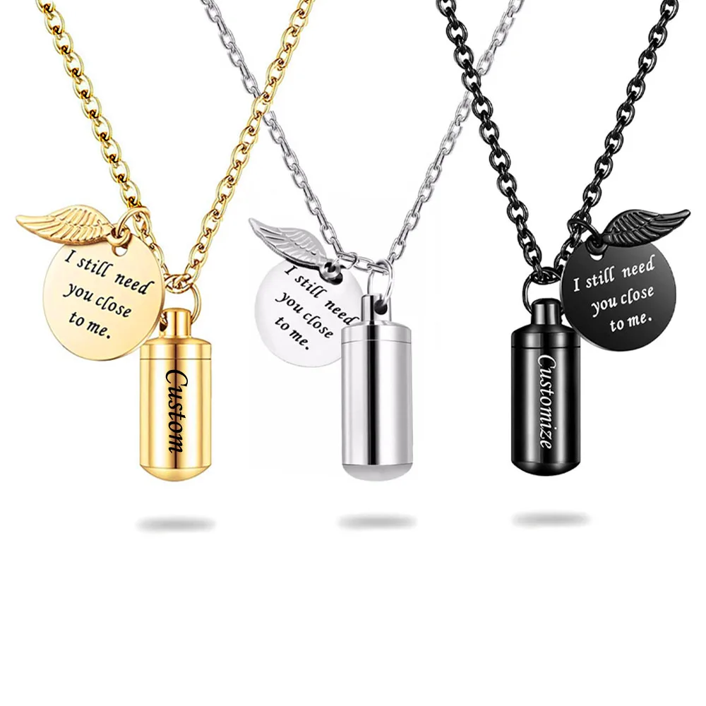 Ювелирный кулон из нержавеющей стали с подвеской в виде крыла для мужчин и женщин