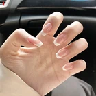 Накладные ногти с клеем, 24 шт.лот, съемные, французский дизайн ногтей, полное покрытие, накладные ногти, инструмент для самостоятельного маникюра, накладные ногти 2021