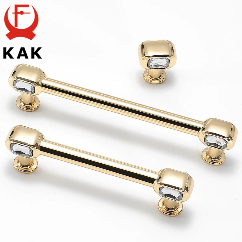 KAK золотые ручки со стразами в форме алмаза Хрустальные стеклянные выдвижной