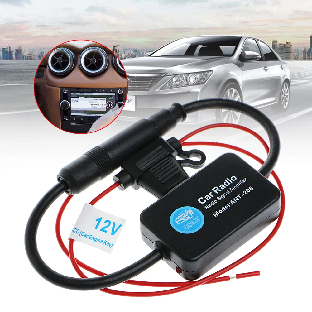 

12V Car Radio Antenna FM AM Antenna Signal Amplifier Universal Booster ANT-208 330mm for Marine Car Boat RV Car-Styling