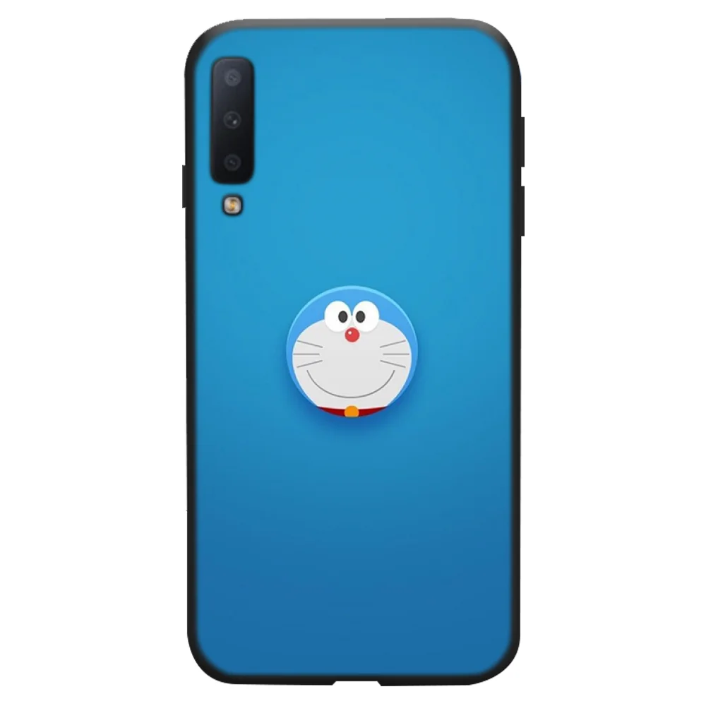 Мягкий черный чехол для телефона Doraemon с изображением синей кошки Samsung A20 A30 30s A40 A7