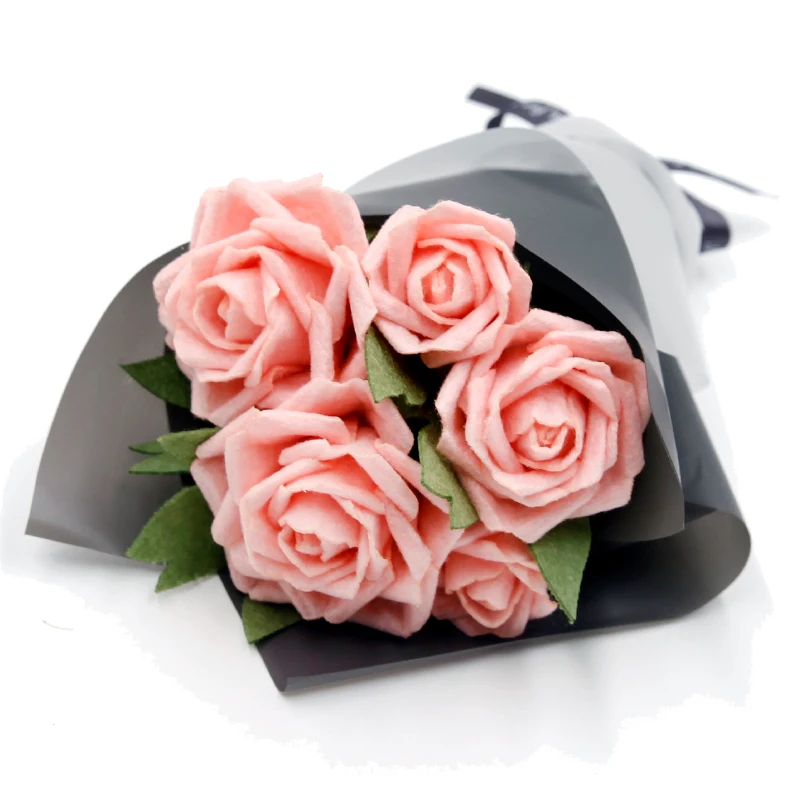 Очаровательный букет невесты ручной работы из войлока с розами DIY домашний декор