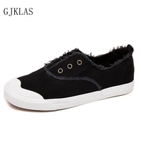 slip on canvas shoes for women flats casuales sport shoes women loafers comfy korean fashion shoes woman black white sneakers