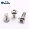 AXK 20 шт M5 M6 ISO7380 Нержавеющая сталь 304 A2 винты с круглой головкой гриб шестиугольник Шестигранная кнопку головкой