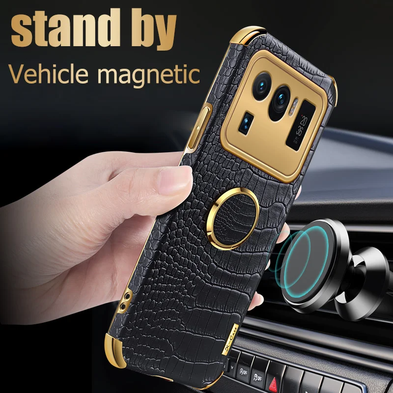 

Crocodile pattern Leather Holder Case For Xiaomi Mi 11 Lite Pro Ultra Redmi Note10 Pro Max s Magnetic Cover For Redmi Note 10Pro