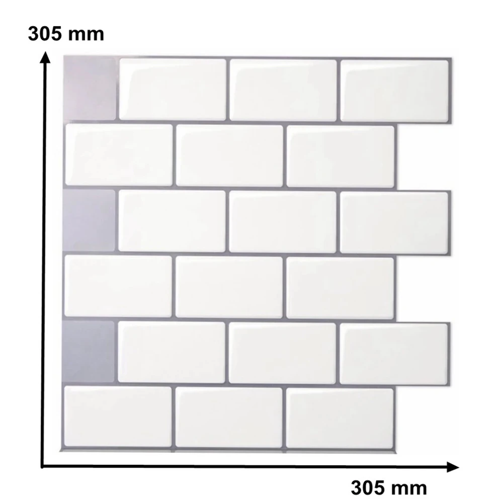 

3D Self-Adhesive Kitchen Wall Tiles Bathroom Mosaic Tile Stickers Peel & Stick