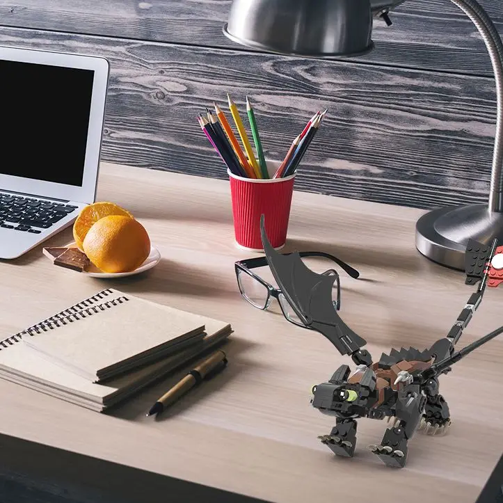 

2021 How To Trains Your Dragons Movie Figures Toothless Bricks Black Dragon Model Building Blocks Children's Toys Kid's Gift