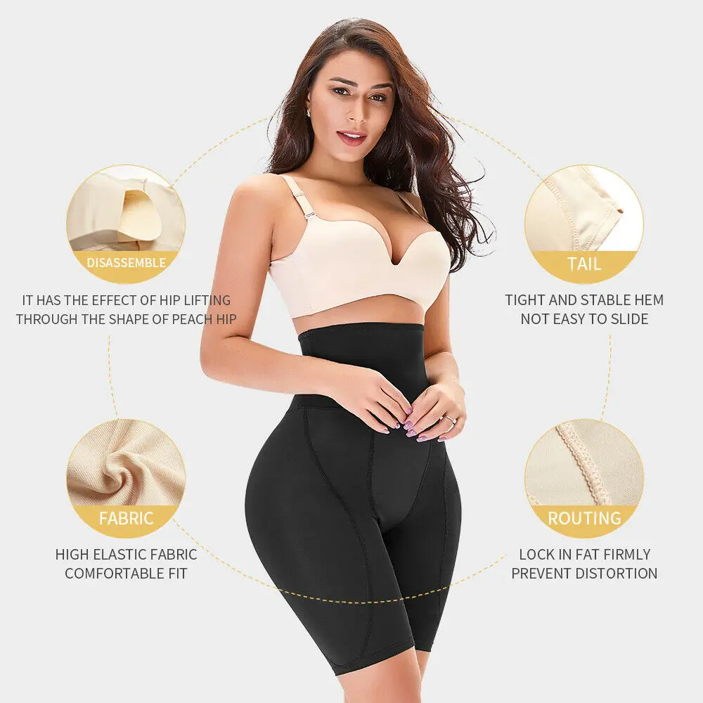 Waist Trainer for Women High Waist Tummy Control Panty Butt Lifter Shapewear Slim Body Shaper Shorts Buttock Padded Panties