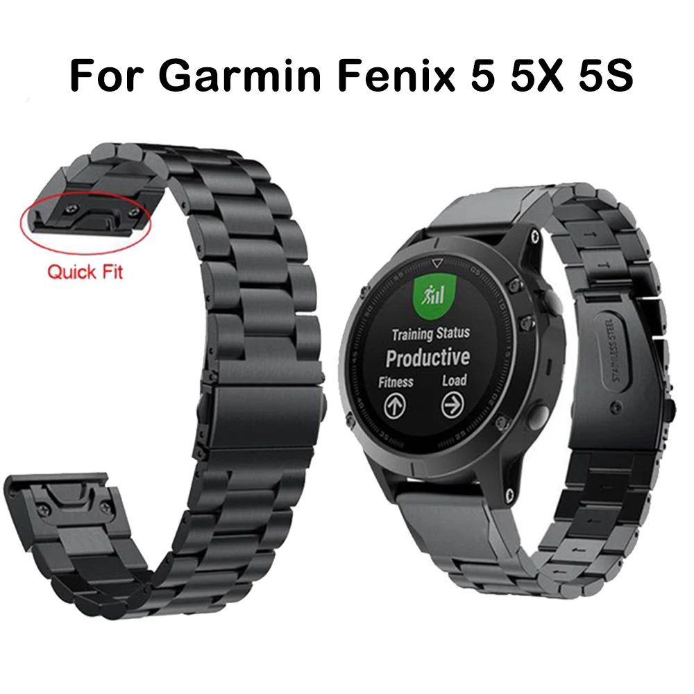 Часы с ремешком из нержавеющей стали ремешок для Garmin Fenix 6S 6 6X Pro быстросъемный ремешок для Garmin Fenix 5 5X 5s Plus