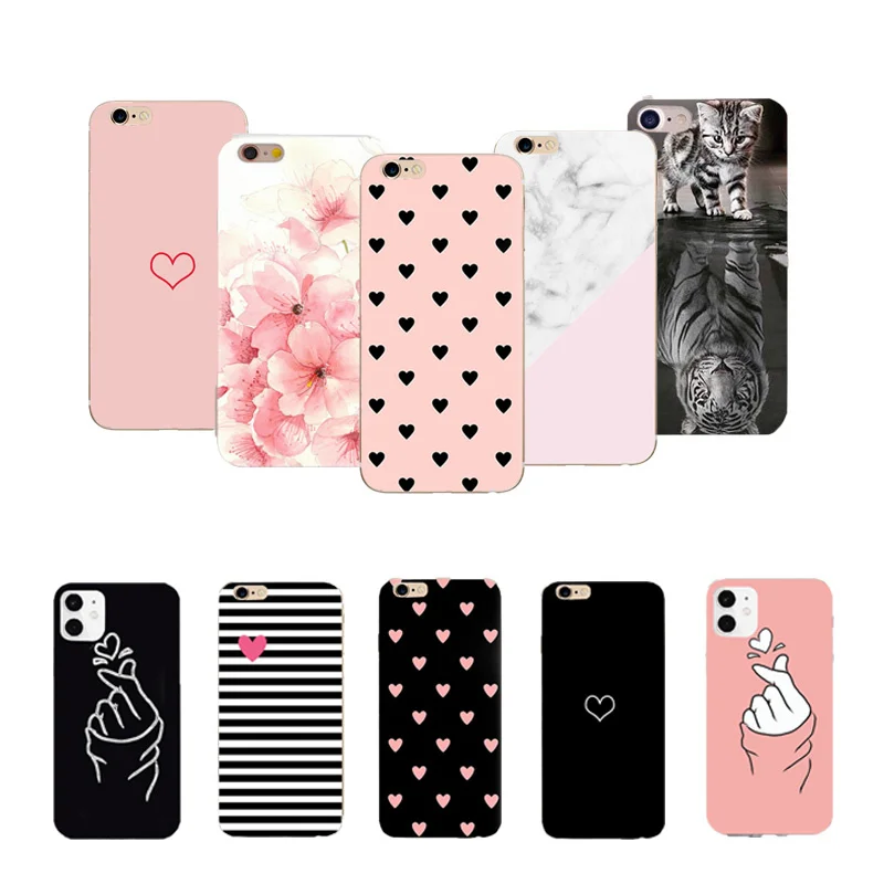 

Love Heart Soft Silicone Phone Case For iPhone 12 Mini 11 Pro Max X XS XR XSMax 5 6 7 8 Plus Silicone Cover Back Cases
