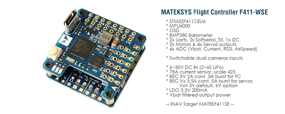 Новое поступление Matek F405-WIng F4 управление полетом с OSD поддержкой gps и F411-WSE