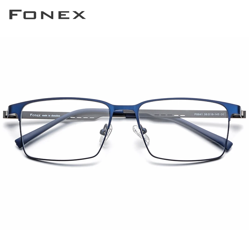 Очки по рецепту из FONEX сплава, полная оправа, квадратные очки для близорукости, оправа для мужчин, оптические очки без винтов, очки для мужчин 8841