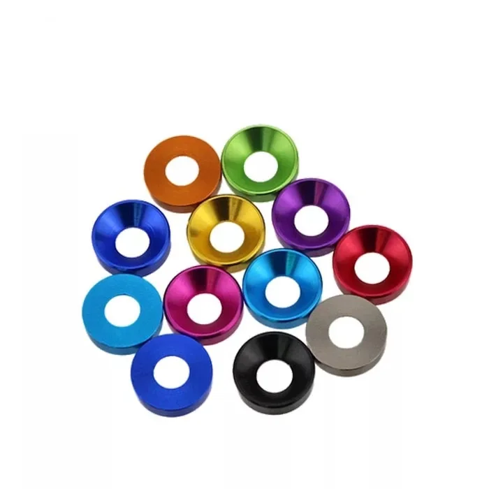 

20pcs M2 M2.5 M3 M4 M5 M6 Aluminum washer Colorful anodized Aluminum Countersunk Head Bolt Washer Gasket for Flat head Bolts