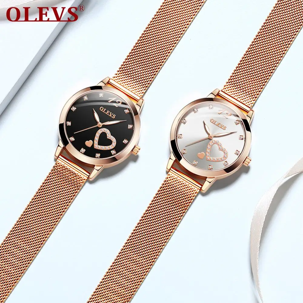 

Rose Gold Stainless Steel Mesh Ladies watch Gift for Girls Wife Luxury Simple Waterproof Female Clock Quartz Relogio Feminino