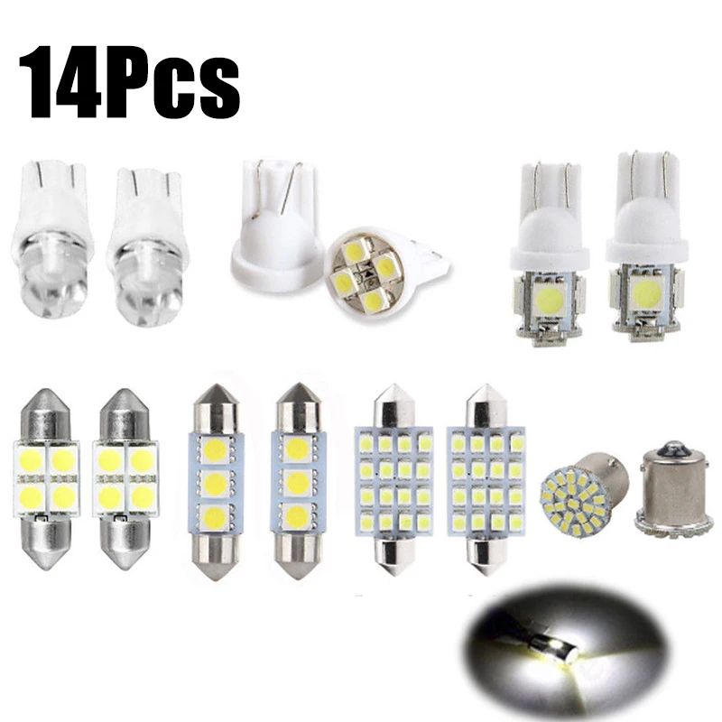 

14Pcs Car Led Light License Plate Light Car Interior Reading Lamp Universal for Bmw F30 E90 E60 F10 F30 Toyota Car Accessories