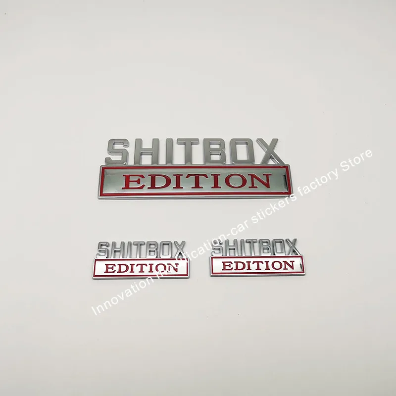 3 шт 1 большой 7 ''+ 2 SHITBOX издание хром красный эмблема значки бесплатная