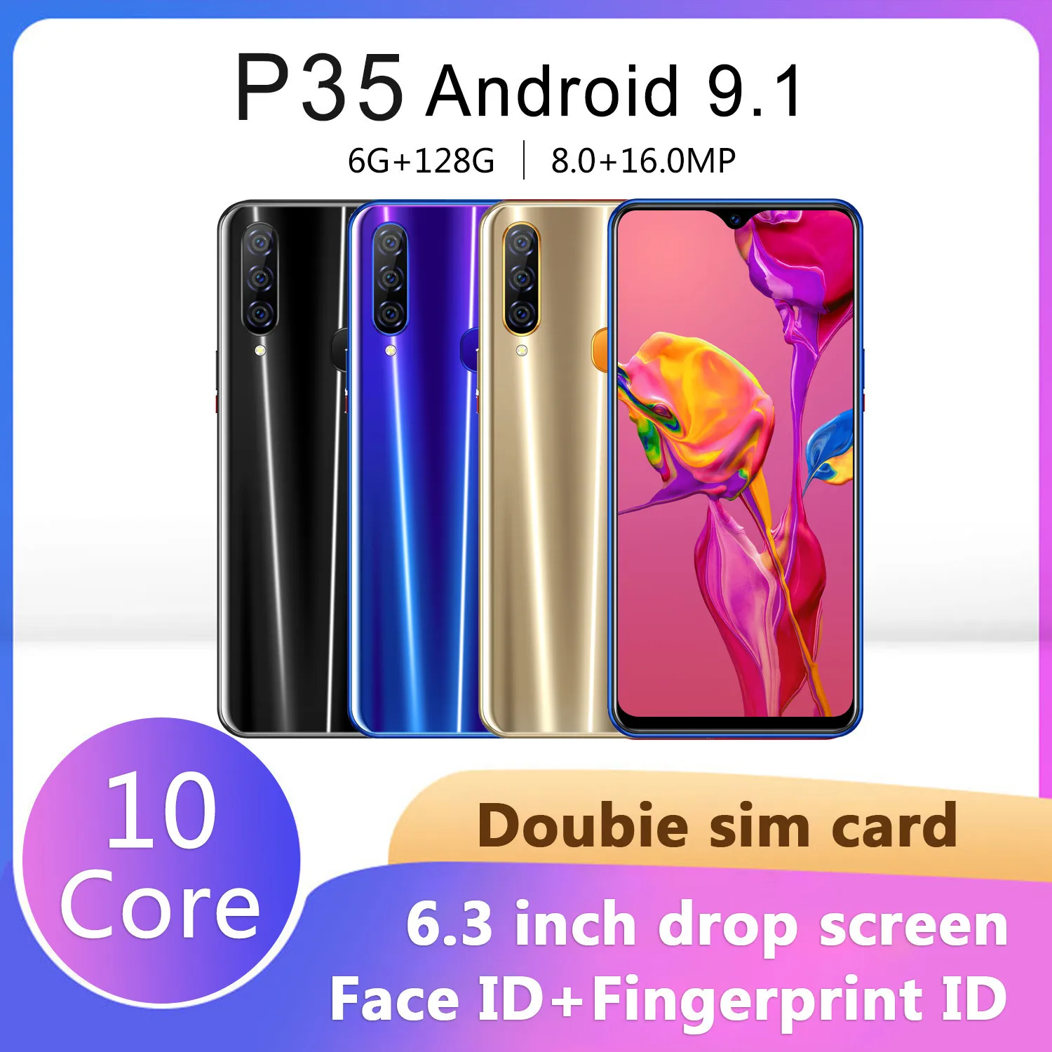 Смартфон P35 MTK6595 6 3 дюймовый FHD мобильный телефон 1080*2320 3G разблокированный