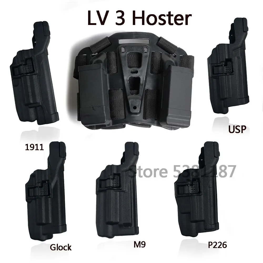 Быстросъемный кобура LV3 Glock 17/19 USP P226 M9 1911 подшипник фонарик пистолет переносной
