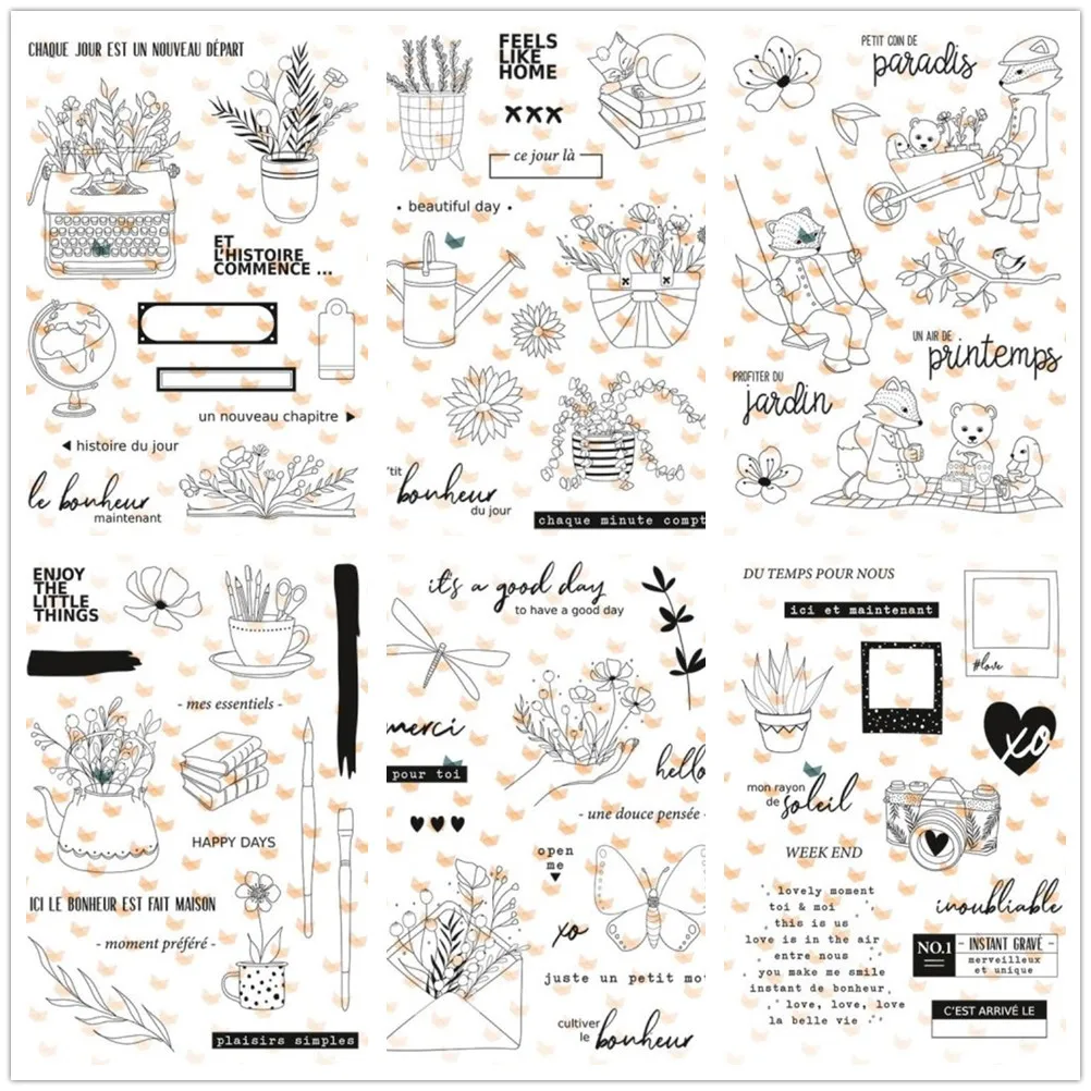 Французский прозрачный штамп для сделай сам скрапбукинга/изготовления карт C526 |