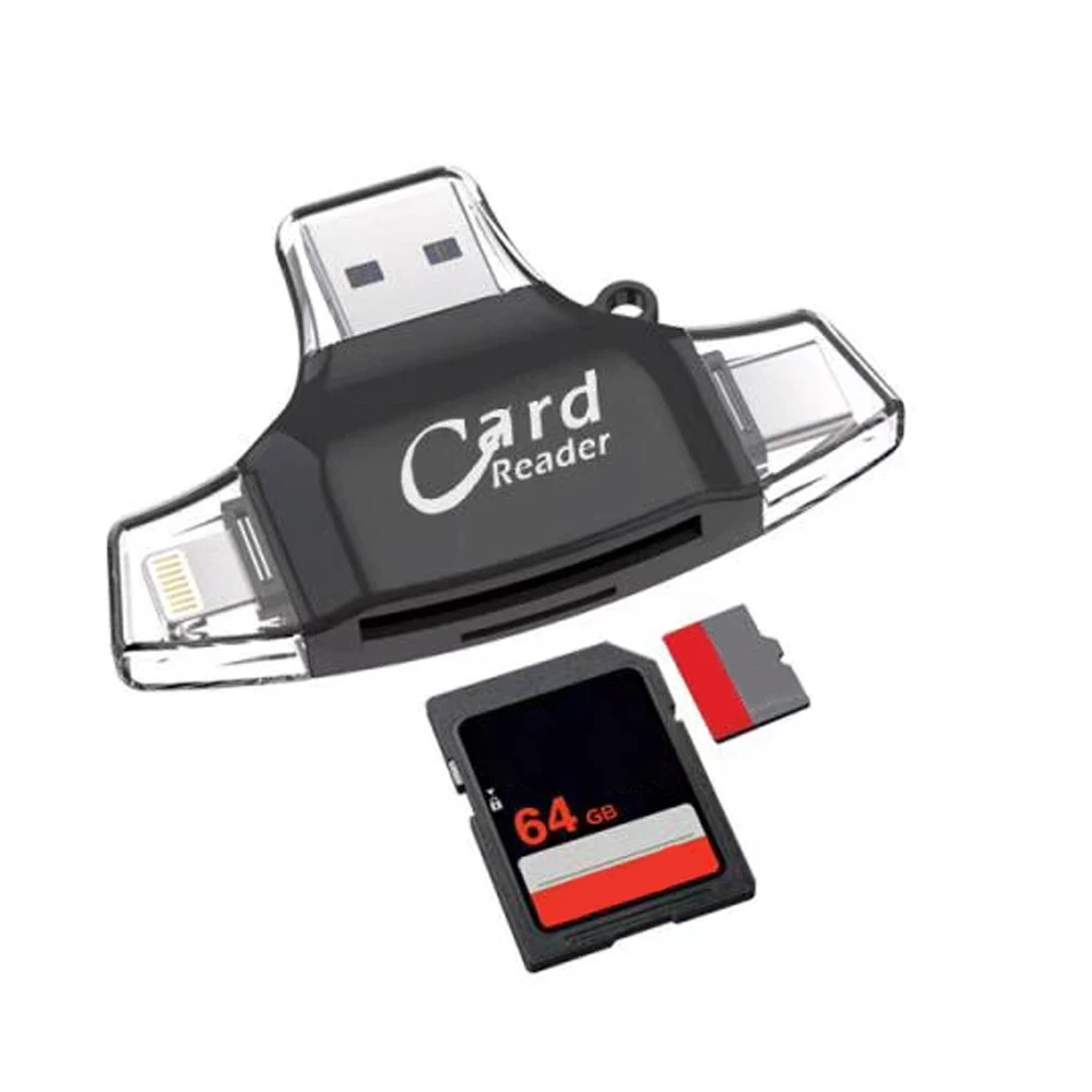 

Compatible Computer Mobile Phone Card Reader Multi Function Four-in-one Card Reader TF Card Secure Digital Memory Card Camera