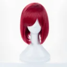 Данганронпа юмено химико волшебный герой модельные красные винные модные короткие волосы в центре челки Косплей Аниме парик