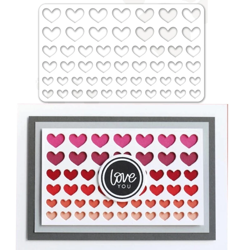 

New Design Metal Cutting Dies Heart Hollow Rectangle Craft Scrapbooking Handmade Knife Mould Blade Punch Stencils Dies Cut Model