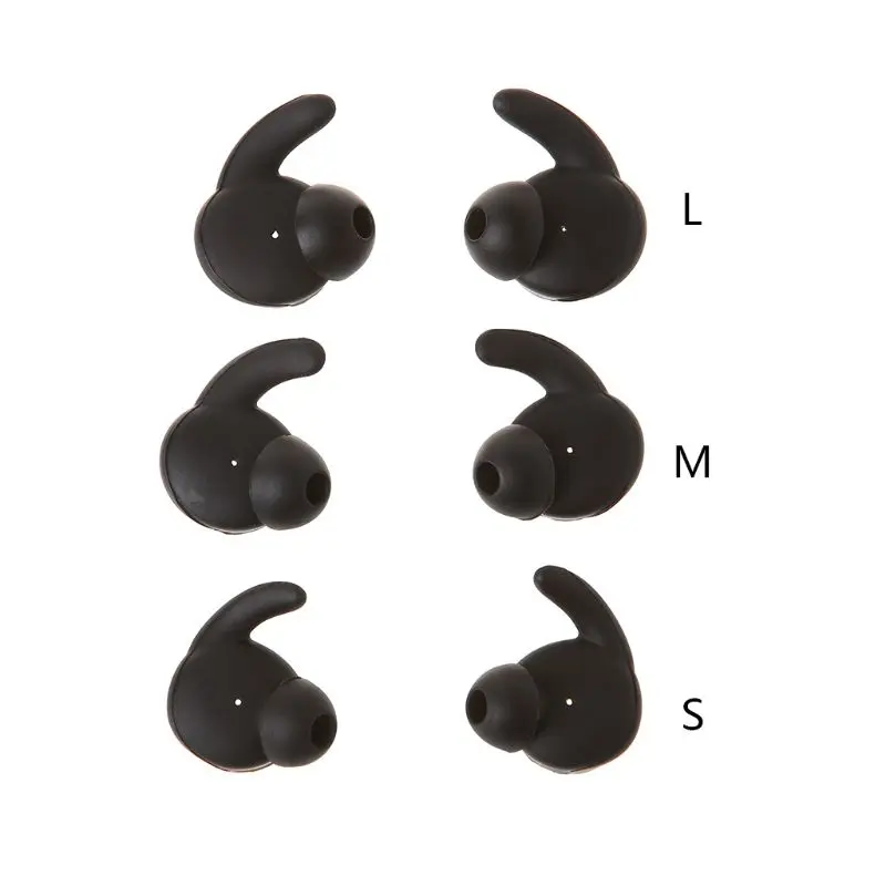 

A0NB 3Pairs S/M/L Silicone Earbuds Tips Ear Hook Earphone Case In Ear Soft Silicone