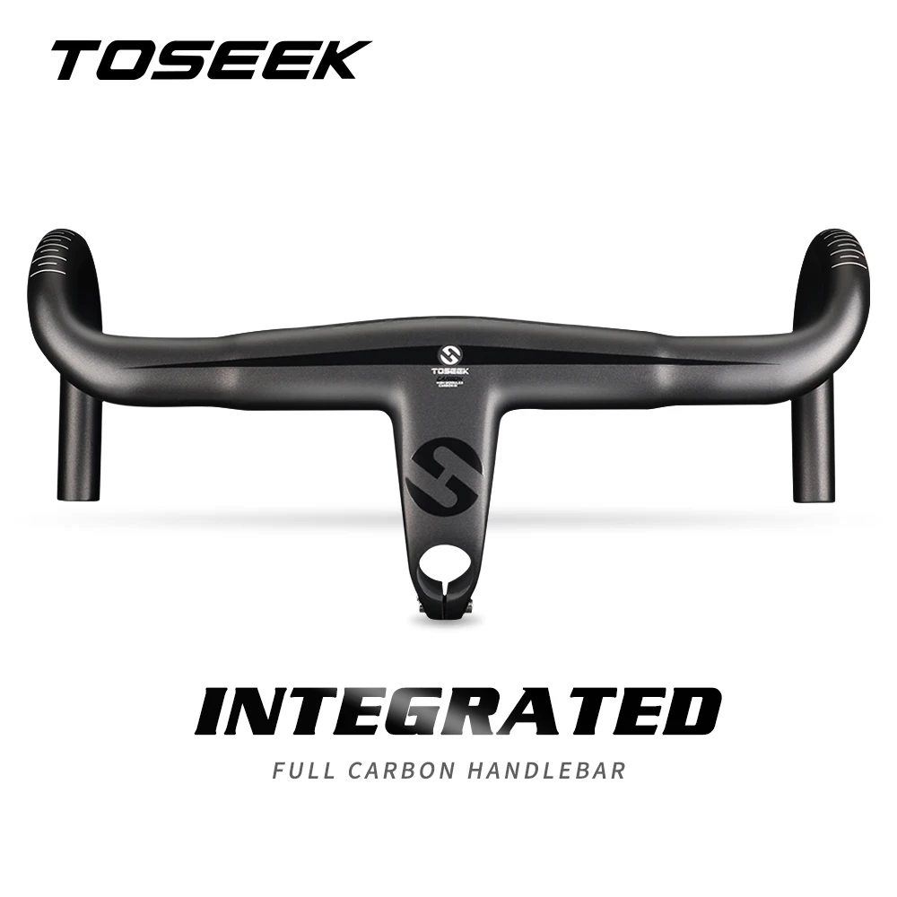

TOSEEK Carbon Road Integrated Handlebar 28.6mm Carbon Handlebars For Road Racing Bicycles Handle Bar Bicycle Parts