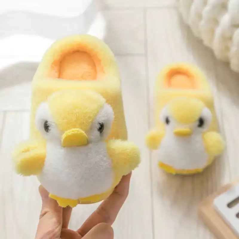 

Kids Slippers Cute Penguin Baby Winter Warm Cotton Shoes Boys Girls Flip Flop Indoor Fashion Animal Plush Cartoon Slippers Pink